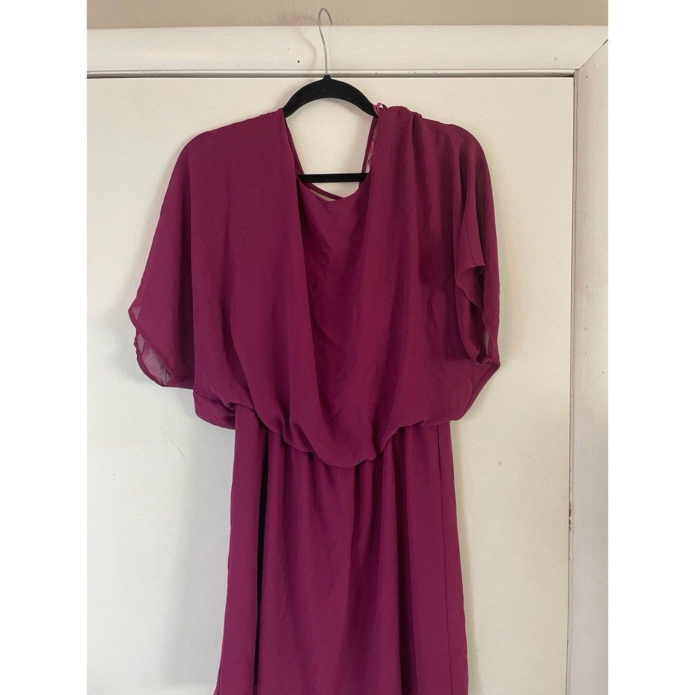 Lost April Purple Dress Cape Sleeves Sz M‎